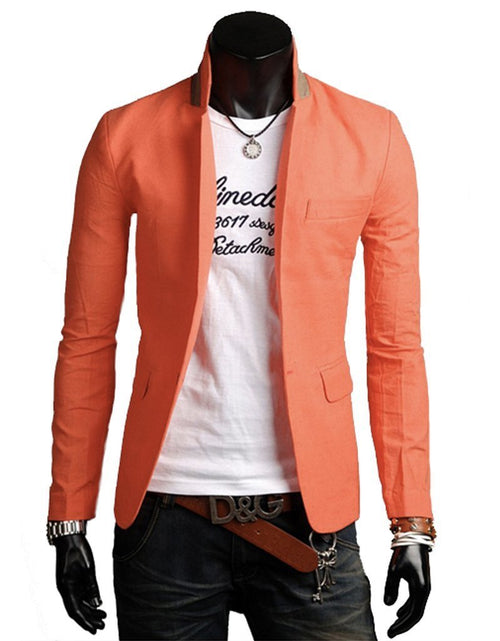 Load image into Gallery viewer, Mens Stand Collar Casual Blazer
