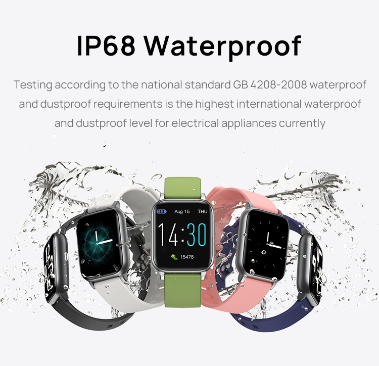 Heart Rate Blood Pressure Body Temperature Waterproof SmartWatch